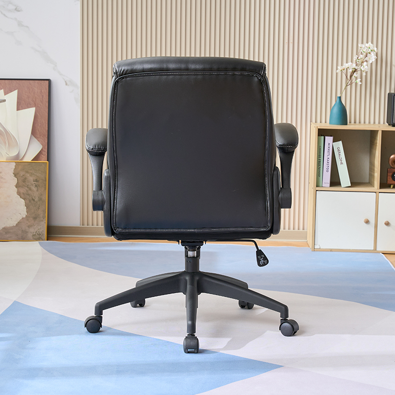 中背办公椅，可调节PU椅